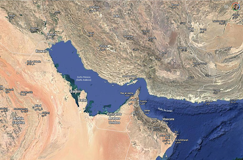 Strait of Hormuz: Google Maps